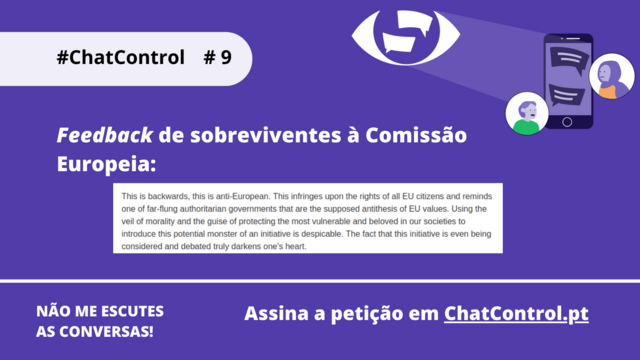 Feedback de sobreviventes à Comissão Europeia: