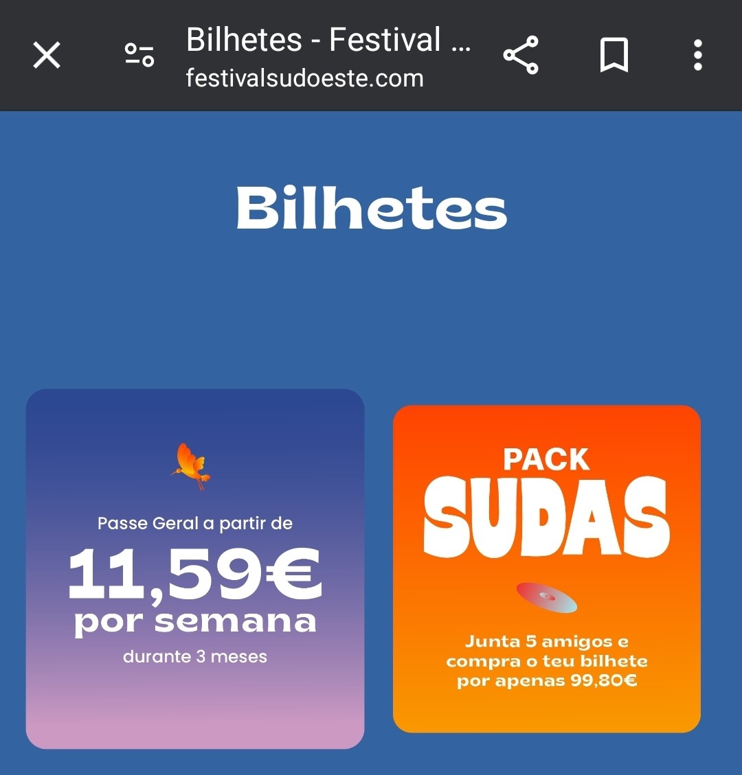 Sudoeste a prestações