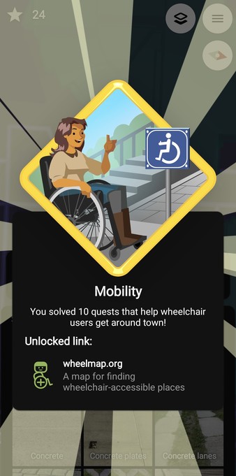 Uma captura de ecrã da aplicação Street Comple