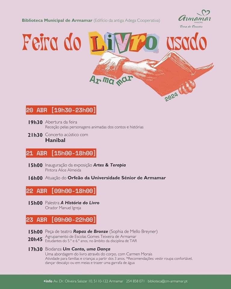 Cartaz da Feira do Livro usado em Armamar, de 20 a 23 de Abril