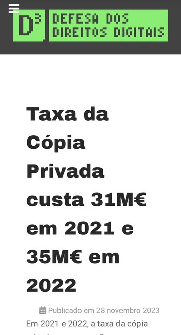 Screenshot de parte do texto do link