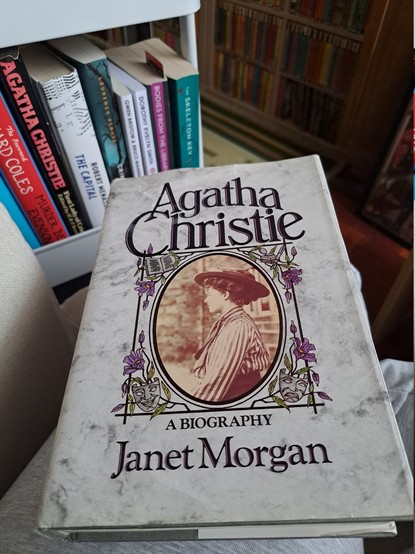 The book Agatha Christie, Biography in front of other books on shelves