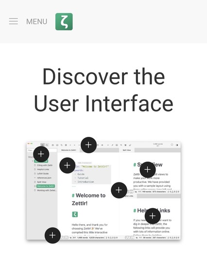 A screenshot of the app from the website