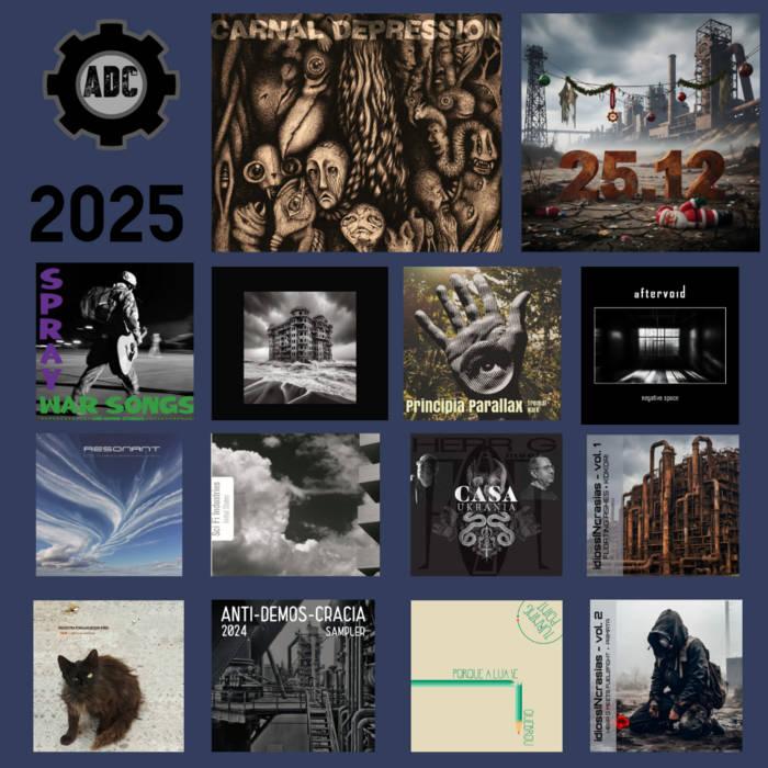 Imagem a dizer &ldquo;ADC 2025&rdquo; com a capa de cada um dos quatorze discos referidos no toot