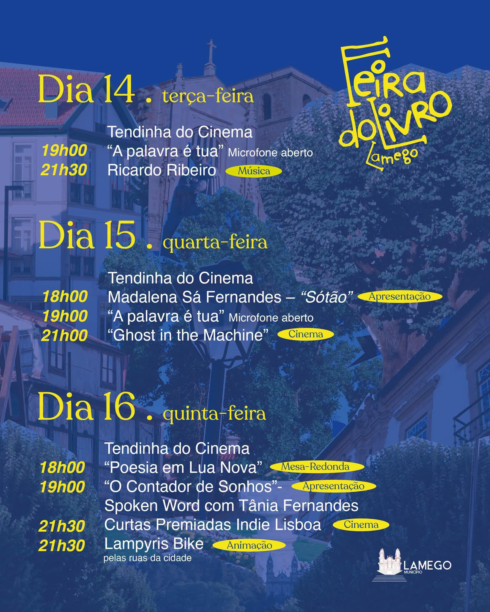 O programa para os dias 14 a 16 O programa para os dias 14 a 16