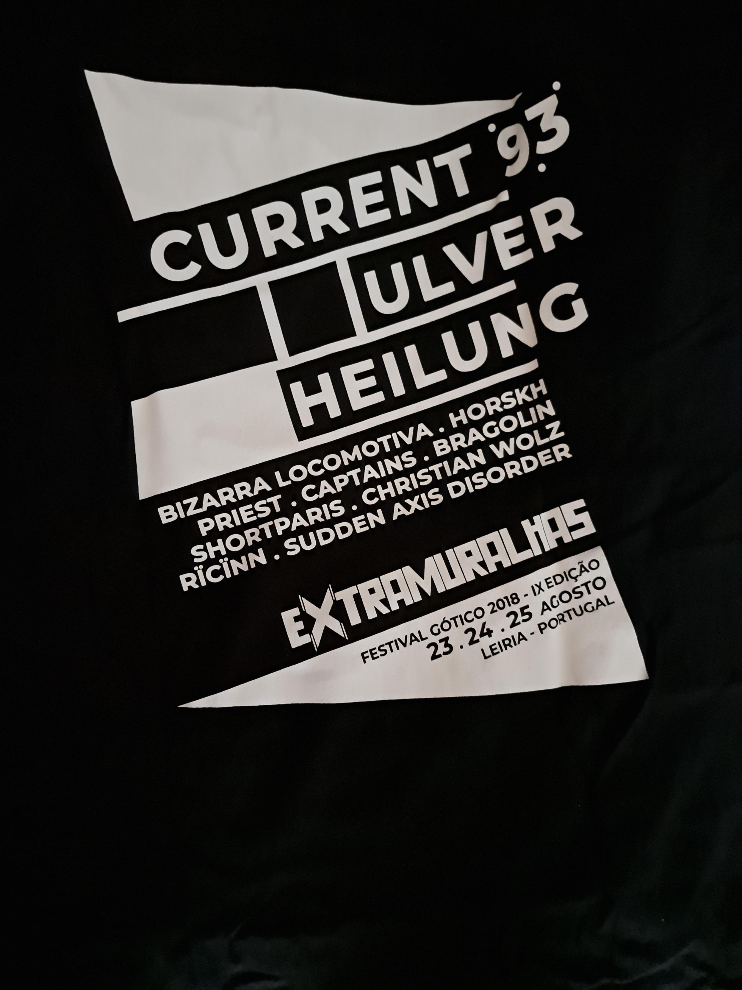 This is the back of the t-shirt for the 2018 edition (IX edition) with a list of bands that include Rïcïnn and Current 93